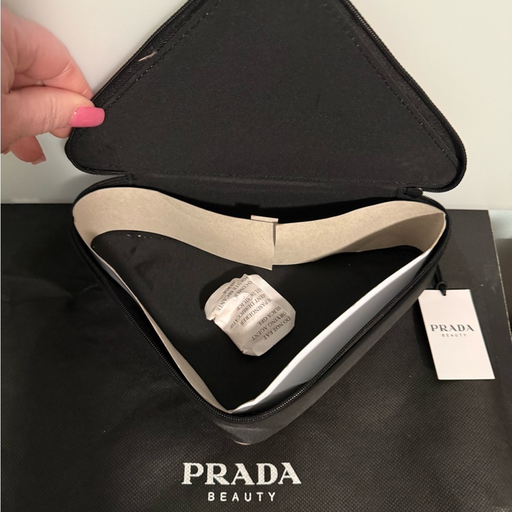 Prada beauty triangle Pouch with dust bag. Full Inclusion NWT - Picture 3 of 6